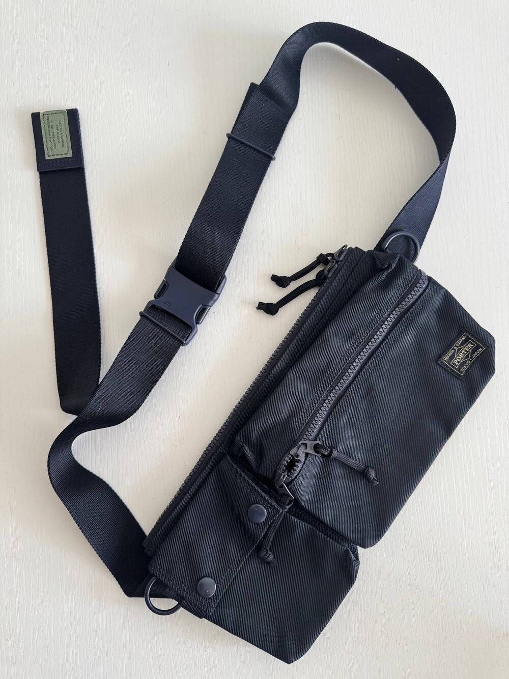 Porter Yoshida Sling Waist Bag Black Cordura Nylon